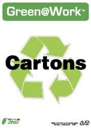 NMC - "Green @ Work - Cartons", 14" Long x 10" Wide, Rigid Plastic Safety Sign - Rectangle, 0.01" Thick, Use for Restroom, Janitorial & Housekeeping - All Tool & Supply