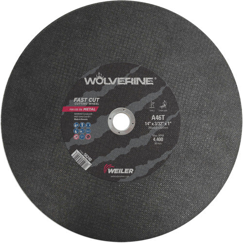 14″ × 3/32″ Type 1 Cut-Off Wheel, A46T, 1″ Arbor Hole - All Tool & Supply