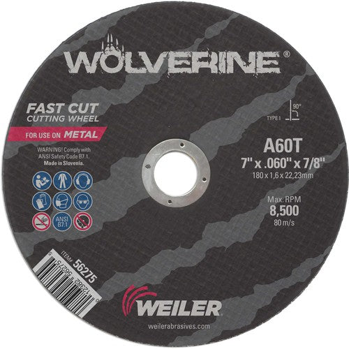 7″ x .045″ Type 1 Cut-Off Wheel, A60T, 7/8″ Arbor Hole - All Tool & Supply