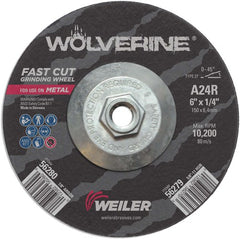 Vortec Pro 6″ × 1/4″ Type 27 Grinding Wheel, A24R, 5/8″-11″ UNC Nut - All Tool & Supply