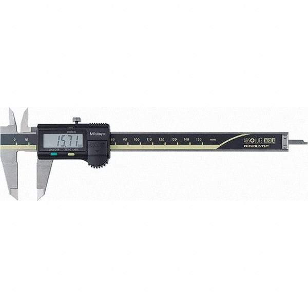 Mitutoyo - 0 to 150mm Range, 0.01mm Resolution, Electronic Caliper - Steel with 40mm Steel Jaws, 0.02mm Accuracy - All Tool & Supply