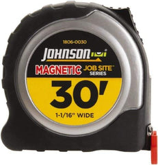 Johnson Level & Tool - 30' x 1-1/16" Tape Measure - 1/16" Graduation, Inch Graduation Style - All Tool & Supply