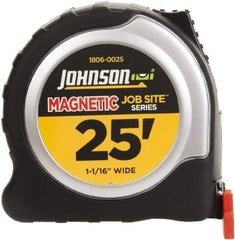 Johnson Level & Tool - 25' x 1-1/16" Tape Measure - 1/16" Graduation, Inch Graduation Style - All Tool & Supply