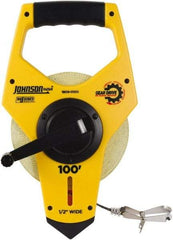 Johnson Level & Tool - 100' x 1/2" Tape Measure - 1/8" (Face) & 1/10" (Back) Graduation, Inch Graduation Style - All Tool & Supply