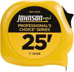 Johnson Level & Tool - 25' x 1" Tape Measure - 1/16" Graduation, Inch Graduation Style - All Tool & Supply