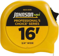 Johnson Level & Tool - 16' x 3/4" Tape Measure - 1/16" Graduation, Inch Graduation Style - All Tool & Supply