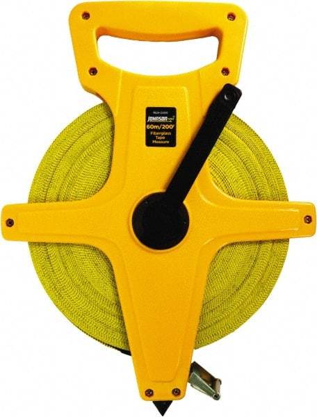 Johnson Level & Tool - 200' x 1/2" Tape Measure - 1/8" & 1mm Graduation, Inch/Metric Graduation Style - All Tool & Supply