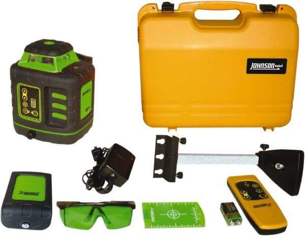 Johnson Level & Tool - 1,200' (Exterior) Measuring Range, 1/8" at 100' Accuracy, Self-Leveling Rotary Laser - ±3° Self Leveling Range, 150, 200, 250 & 300 RPM, 2 Beams, NiMH Battery Included - All Tool & Supply