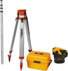 Johnson Level & Tool - 32x Magnification, 2.62 to 450 Ft. Measuring Range, Automatic Optical Level Kit - Accuracy 1/16 Inch at 200 Ft., Kit Includes Tripod, 13 Grade Rod, Hard Shell Carrying Case - All Tool & Supply