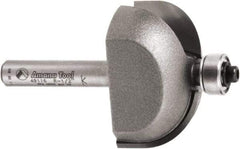 Amana Tool - 1-3/8" Cut Diam, 3/4" Length of Cut, 2 Flute Cove Edge Profile Router Bit - Carbide-Tipped, 1/4" Shank Diam, 3/4" OAL, Uncoated - All Tool & Supply