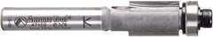 Amana Tool - 3/8" Cut Diam, 1/2" Length of Cut, 2 Flute Flush Trim Edge Profile Router Bit - Carbide-Tipped, 1/4" Shank Diam, 2-1/8" OAL, Uncoated - All Tool & Supply