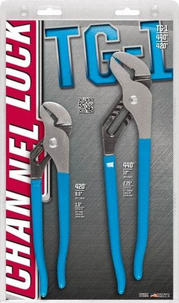 Channellock - 2 Piece Tongue & Groove Plier Set - Comes in Display Card - All Tool & Supply