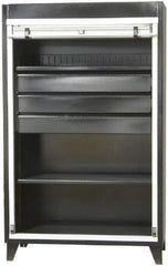 Strong Hold - 2 Shelf Roll Up Storage Cabinet - Steel/Aluminum, 48" Wide x 24" Deep x 78" High, Dark Gray - All Tool & Supply