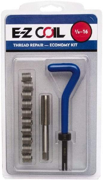 E-Z LOK - 10 Inserts, M10x1.50 Metric, Stainless Steel, Thread Repair Kit - 15mm Insert Length - Exact Industrial Supply