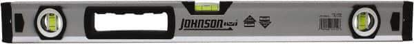 Johnson Level & Tool - 24" Long 3 Vial Box Beam Level - Aluminum, Yellow, 2 Plumb & 1 Level Vials - All Tool & Supply