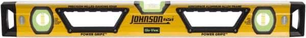 Johnson Level & Tool - Magnetic 78" Long 3 Vial Box Beam Level - Aluminum, Yellow, 2 Plumb & 1 Level Vials - All Tool & Supply