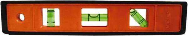 Johnson Level & Tool - 9" Long 3 Vial Torpedo Level - ABS Plastic, Orange, 1 Plumb, 1 Level & 1 45° Vials - All Tool & Supply