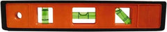 Johnson Level & Tool - 9" Long 3 Vial Torpedo Level - ABS Plastic, Orange, 1 Plumb, 1 Level & 1 45° Vials - All Tool & Supply