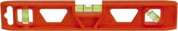 Johnson Level & Tool - 9" Long 3 Vial Torpedo Level - ABS Plastic, Orange, 1 Plumb, 1 Level & 1 45° Vials - All Tool & Supply