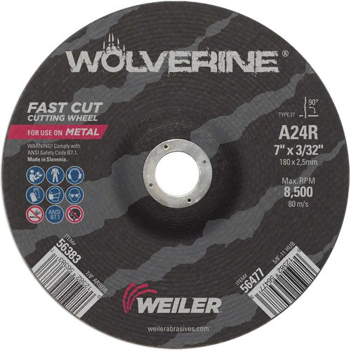 Vortec Pro 7″ × 3/32″ Type 27 Cutting Wheel, A24R, 7/8″ Arbor Hole - All Tool & Supply