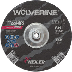 Vortec Pro 9″ × 1/8″ Type 27 Cutting Wheel, A24T, 5/8″-11 UNC Nut - All Tool & Supply