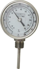 Wika - 2-1/2 Inch Long Stem, 3 Inch Dial Diameter, Stainless Steel, Bottom Connected Bi-Metal Thermometer - -15 to 90°C, 1% Accuracy - All Tool & Supply