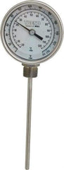 Wika - 6 Inch Long Stem, 3 Inch Dial Diameter, Stainless Steel, Bottom Connected Bi-Metal Thermometer - -20 to 120°C, 1% Accuracy - All Tool & Supply