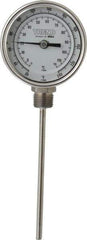 Wika - 6 Inch Long Stem, 3 Inch Dial Diameter, Stainless Steel, Bottom Connected Bi-Metal Thermometer - -5 to 115°C, 1% Accuracy - All Tool & Supply