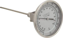 Wika - 9 Inch Long Stem, 5 Inch Dial Diameter, Stainless Steel, Adjustable Angle Bi-Metal Thermometer - -20 to 120°C, 1% Accuracy - All Tool & Supply