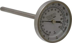 Wika - 4 Inch Long Stem, 2 Inch Dial Diameter, Stainless Steel, Back Connected Bi-Metal Thermometer - -20 to 120°C, 1% Accuracy - All Tool & Supply