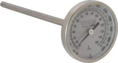 Wika - 6 Inch Long Stem, 2 Inch Dial Diameter, Stainless Steel, Back Connected Bi-Metal Thermometer - 10 to 150°C, 1% Accuracy - All Tool & Supply