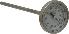 Wika - 6 Inch Long Stem, 2 Inch Dial Diameter, Stainless Steel, Back Connected Bi-Metal Thermometer - 100 to 540°C, 1% Accuracy - All Tool & Supply