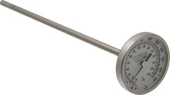 Wika - 9 Inch Long Stem, 2 Inch Dial Diameter, Stainless Steel, Back Connected Bi-Metal Thermometer - 10 to 150°C, 1% Accuracy - All Tool & Supply