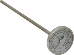 Wika - 9 Inch Long Stem, 2 Inch Dial Diameter, Stainless Steel, Back Connected Bi-Metal Thermometer - 10 to 260°C, 1% Accuracy - All Tool & Supply