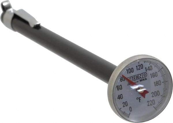 Wika - 0 to 220°F, Bimetal Pocket Thermometer - Stainless Steel - All Tool & Supply