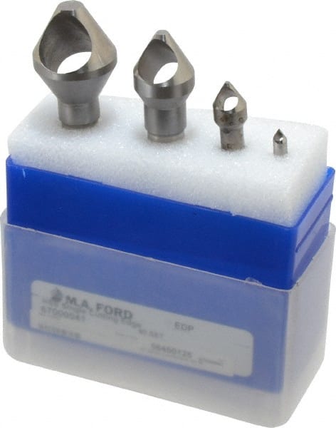 M.A. Ford - 4 Piece, 3/16 to 1-1/8" Head Diam, 60° Included Angle, Single End Countersink Set - All Tool & Supply