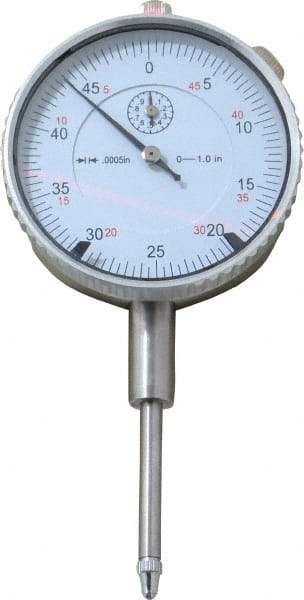 Value Collection - 1" Range, 0-50 Dial Reading, 0.0005" Graduation Dial Drop Indicator - 2.28" Dial, Revolution Counter - All Tool & Supply