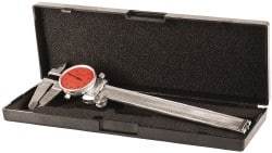 Value Collection - 0" to 6" Range, 0.001" Graduation, 0.1" per Revolution, Dial Caliper - Red Face, 1.57" Jaw Length - All Tool & Supply