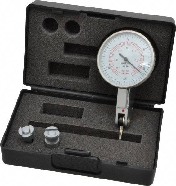 Value Collection - 0.03 Inch Range, 0.0005 Inch Dial Graduation, Horizontal Dial Test Indicator - White Dial, 0-15-0; 0-35-0 Dial Reading - All Tool & Supply