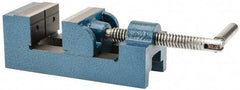 Value Collection - 2-1/2" Jaw Opening Capacity x 1-1/2" Throat Depth, Horizontal Drill Press Vise - 2-1/2" Wide Jaw, Stationary Base, Standard Speed, 7-1/4" OAL x 2-5/8" Overall Height, Cast Iron - All Tool & Supply