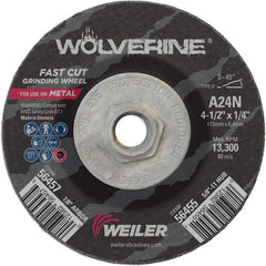 Vortec Pro 4-1/2″ × 1/4″ Type 27 Grinding Wheel, A24N, 5/8″-11 UNC Nut - All Tool & Supply