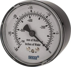 Wika - 2-1/2" Dial, 1/4 Thread, 0-30/0-760 Scale Range, Pressure Gauge - Center Back Connection Mount, Accurate to 1.5% of Scale - All Tool & Supply