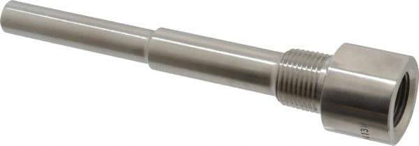 Alloy Engineering - 6 Inch Overall Length, 1/2 Inch Thread, 304 Stainless Steel Standard Thermowell - 4-1/2 Inch Insertion Length - All Tool & Supply