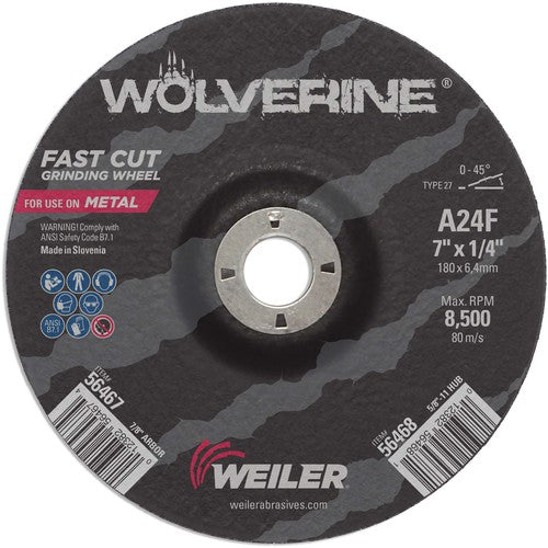 Vortec Pro 7″ × 1/4″ Type 27 Grinding Wheel, A24R, 7/8″ Arbor Hole - All Tool & Supply