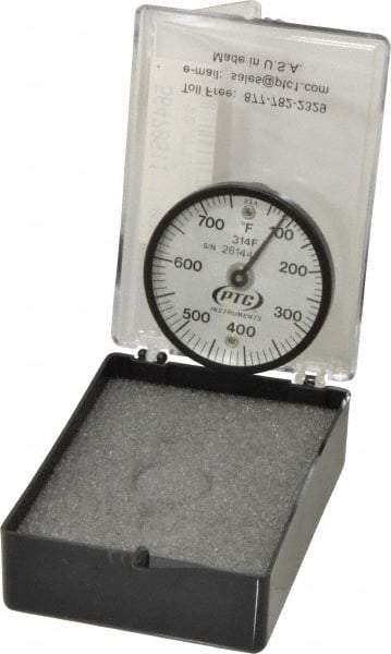 PTC Instruments - 50 to 750°F, 2 Inch Dial Diameter, Dual Magnet Mount Thermometer - 10° Division Graduation - All Tool & Supply