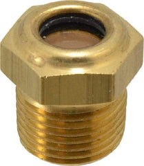 LDI Industries - 7/16" Sight Diam, 3/8" Thread, 0.88" OAL, Low Pressure Pipe Thread Lube Sight, Open View Sight Glass & Flow Sight - 3/4" Head, 30 Max psi, 3/8-18 Thread - All Tool & Supply