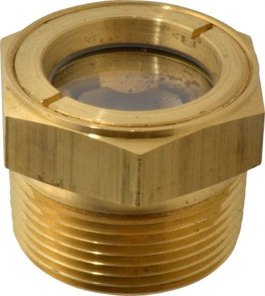 LDI Industries - 1-1/8" Sight Diam, 1-1/4" Thread, 1.44" OAL, Low Pressure Pipe Thread Lube Sight with Reflector Sight Glass & Flow Sight - 1-3/4" Head, 5 Max psi, 1-1/4 to 11-1/2 Thread - All Tool & Supply