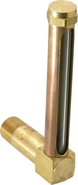 LDI Industries - 4-1/4 Inch Long Sight, 1/2 Inch Thread Size, Buna-N Seal Long Elbow, Vented Oil-Level Indicators and Gauge - 5-7/16 Inch Length to Center of Base - All Tool & Supply