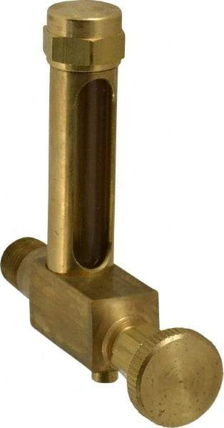 LDI Industries - 1-7/8 Inch Long Sight, 1/4 Inch Thread Size, Buna-N Seal Short Elbow With Drain, Vented Oil-Level Indicators and Gauge - 2-7/8 Inch Length to Center of Base - All Tool & Supply