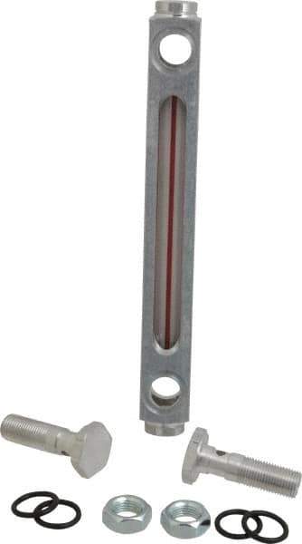 LDI Industries - 1/2-20 Thread, 4-1/2 Inch Sight Length, Closed Circuit Liquid Level Sight Gauge - 6 Inch Length to Center of Base, 7-5/8 Inch Overall Length, Buna-N Seal - All Tool & Supply